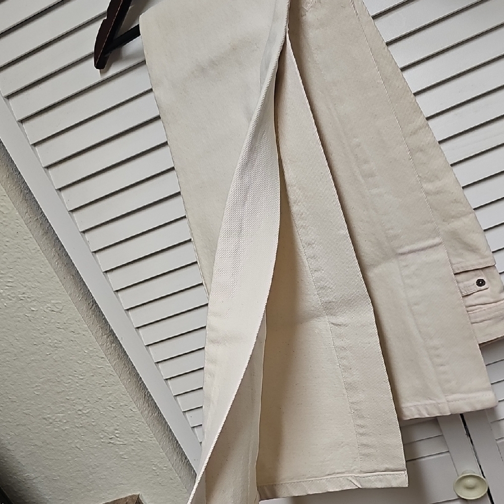 NWOT Vintage DKNY Cream Women's Slim Jeans 100% Cotton Open Calf/Split Leg Sz 6 - Picture 7 of 15